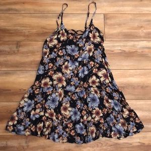 Navy blue floral sundress